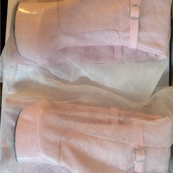 Pleaser Adore baby pink Patent Thigh High Boots - 5”1/2 Heel - Size 8 - Picture 13 of 13